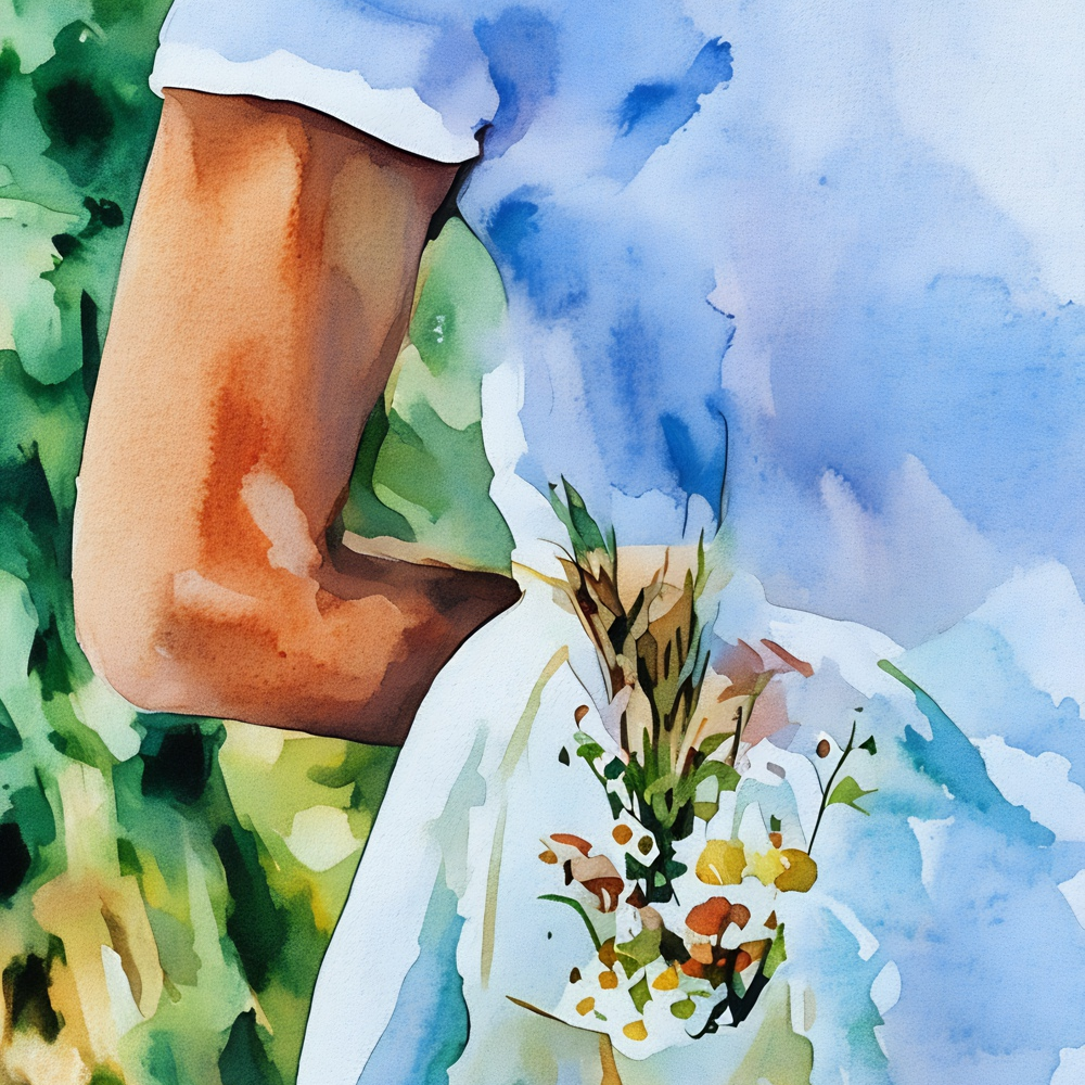 Photo of a Strong Woman with Blooming Flowers in Her Pocket by Haute Stock