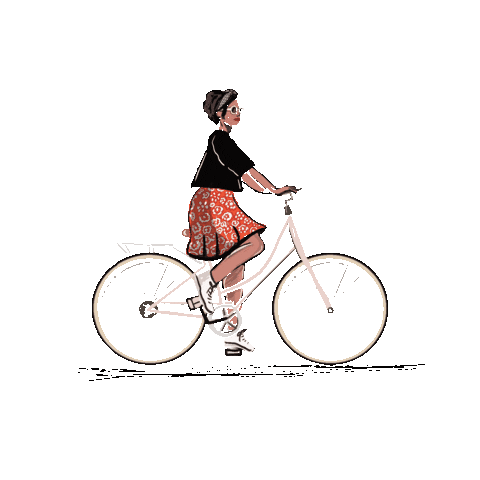 GIF of a Powerful Woman Spreading Love as She Bicycles