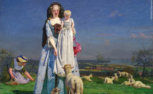 schilderij 'The Pretty Baa-Lambs' van Ford Madox Brown