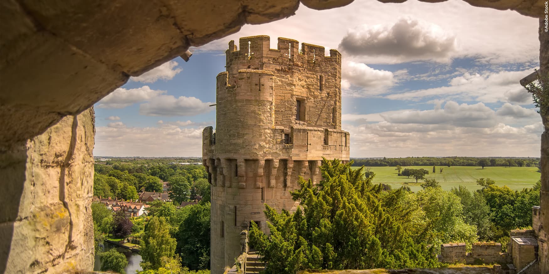 Warwick Castle en het landschap rondom