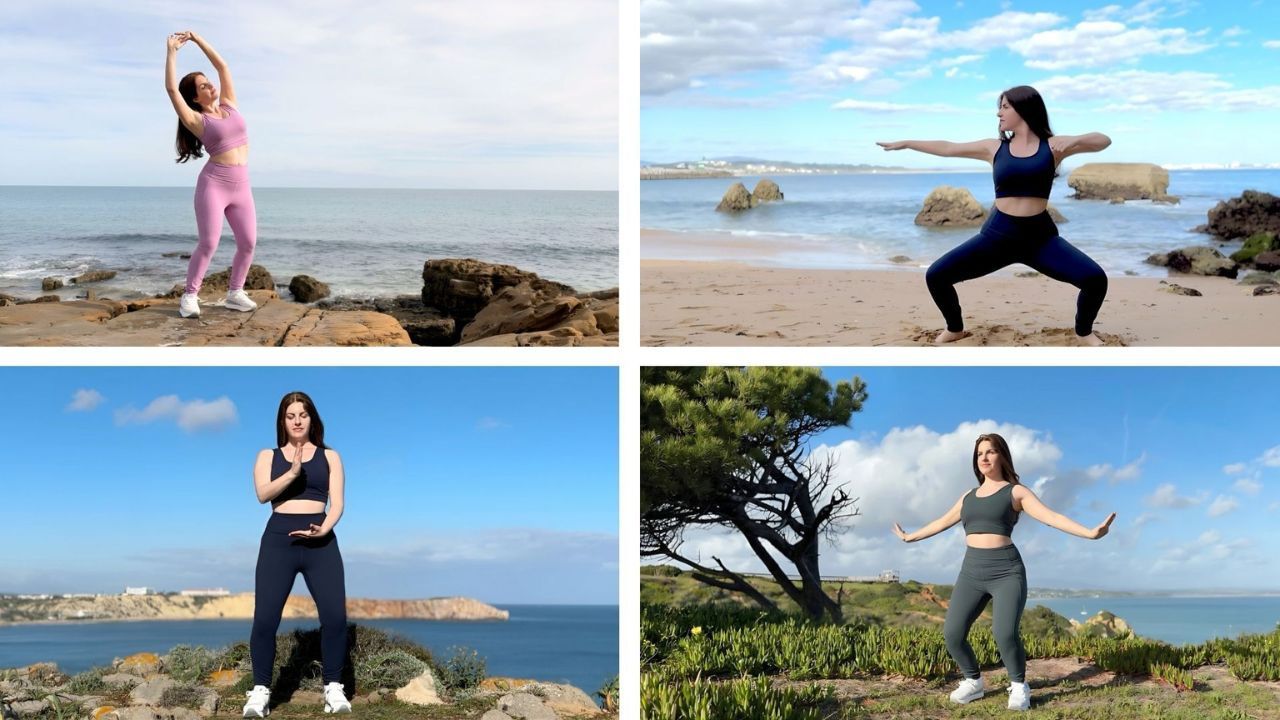 NARA doing Qigong in 4 locations in nature.