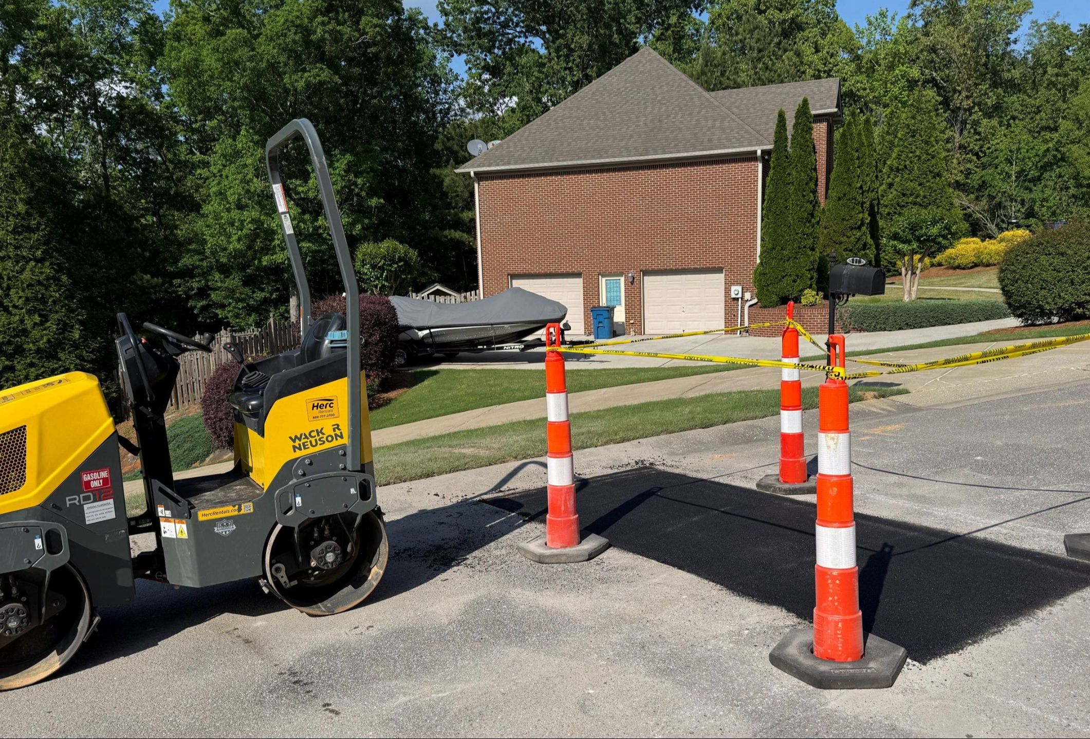 asphalt repair and patching on commercial parking lot