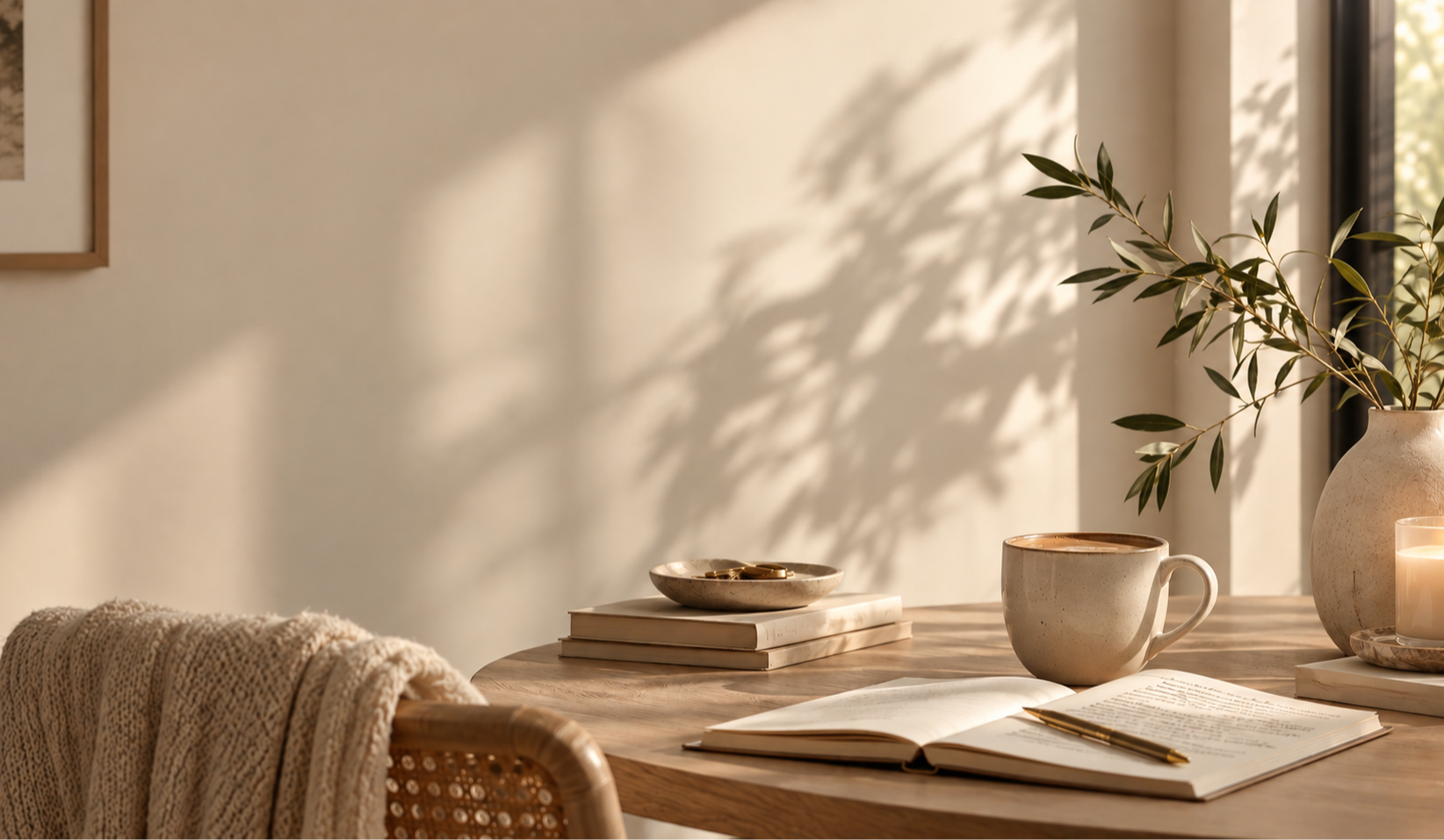 Warm peaceful interior representing nervous system regulation and secure connection