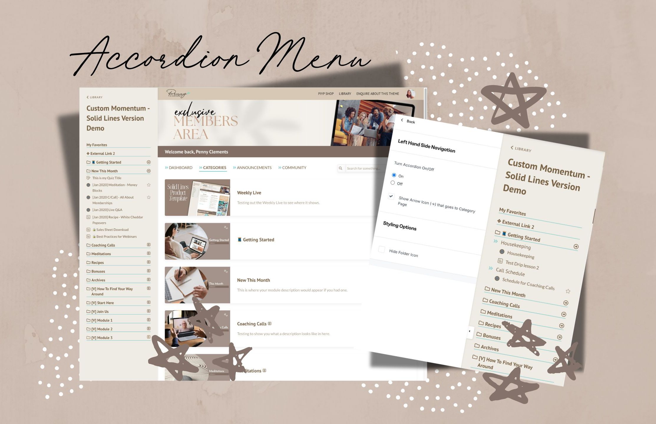 Kajabi Product Theme - Solid Lines Template for Courses
