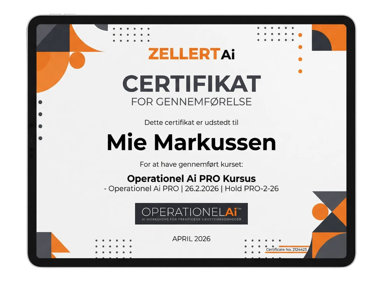 Operationel Ai Professional certifikat