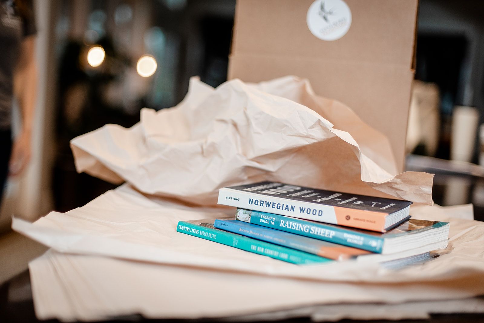Packing a stack of books