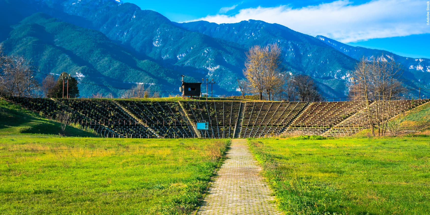de archeologische site van Dion en de Olympusberg