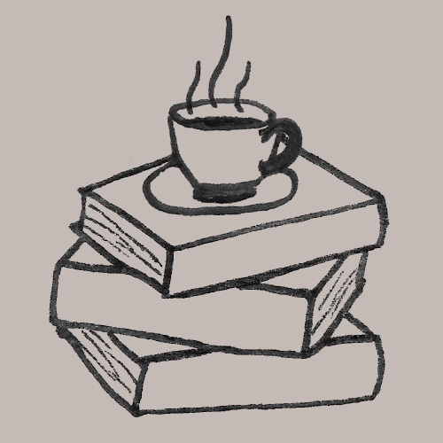 Resource Center with Books and a Tea Cup Image