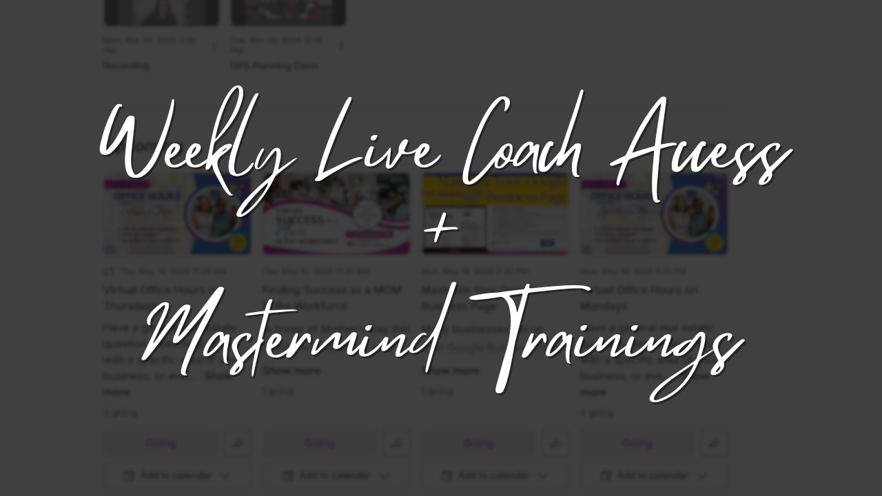 Bonus Trainings & Weekly Office Hours