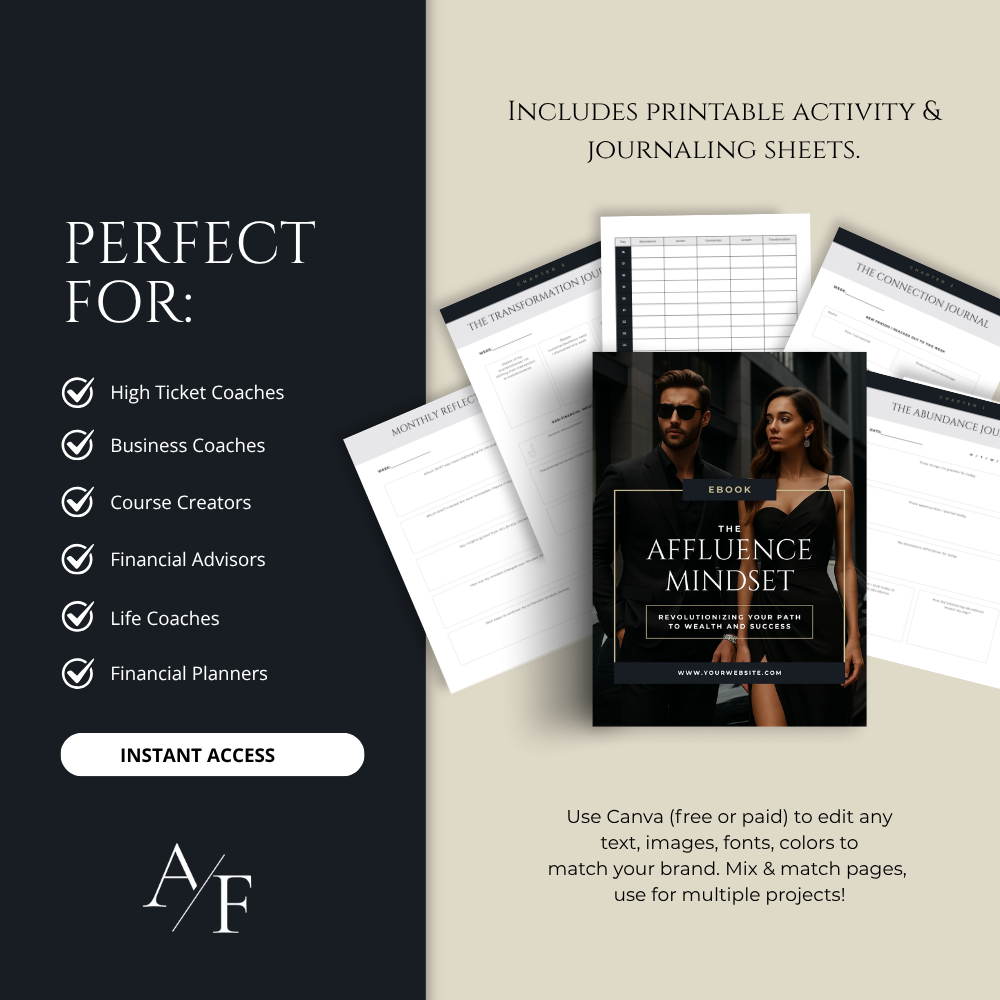 Editable Canva lead magnet template for high-ticket coaches, course creators, business consultants, social media managers, and branding experts.