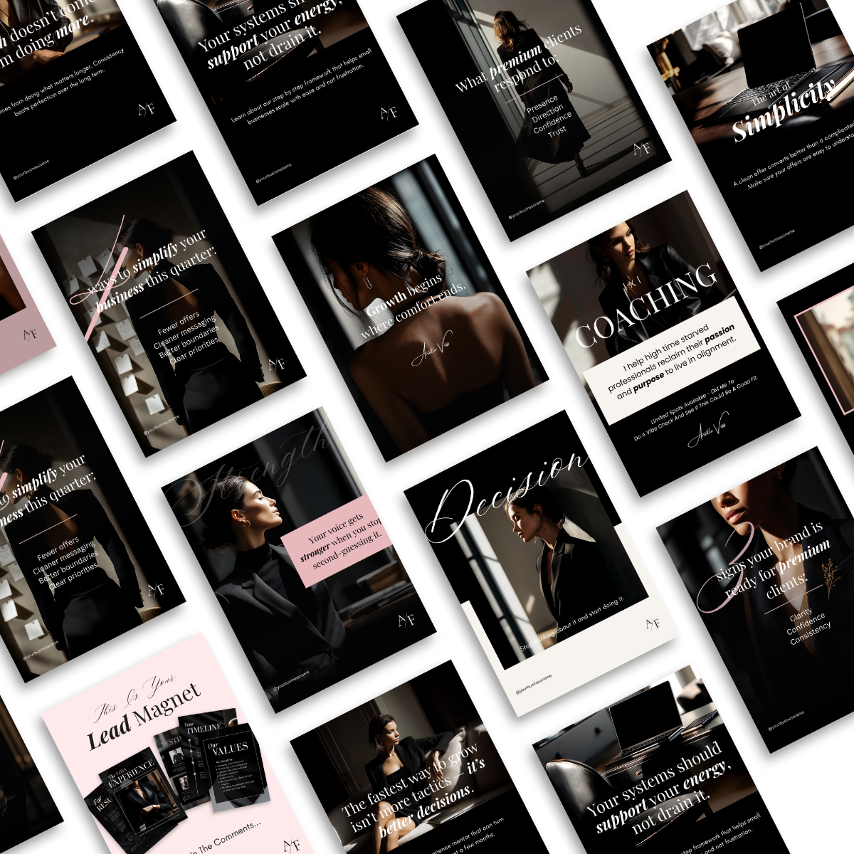 Motivational Instagram post templates for coaches, bold quote Canva templates, high ticket coaching content