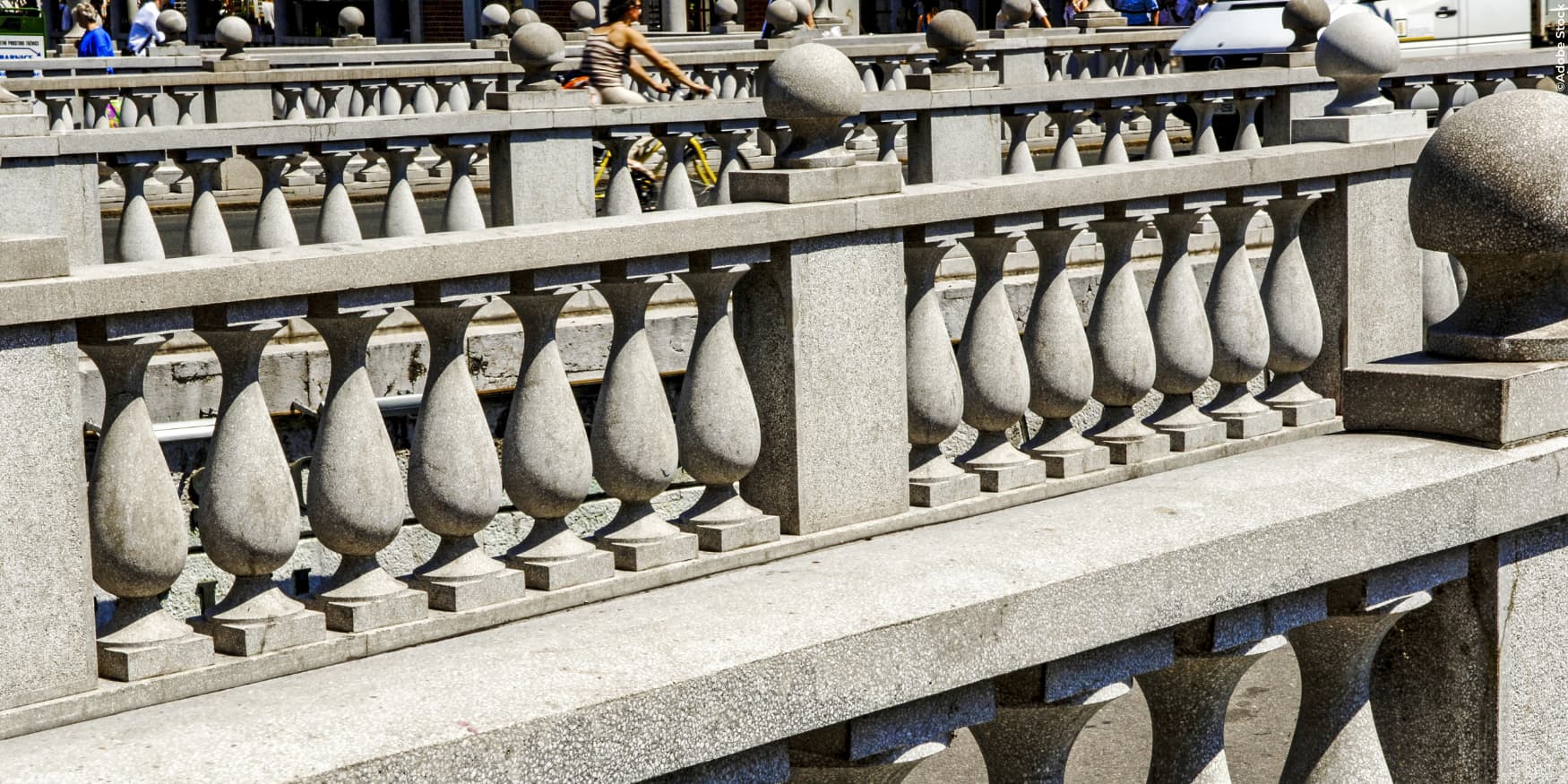 detail van de drie bruggen in Ljubljana
