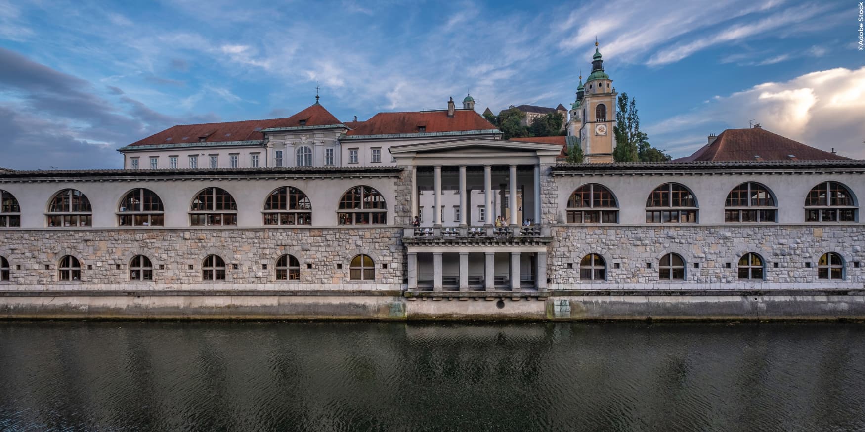 de Centrale Markt van Ljubljana (architect Jožef Plečnik)