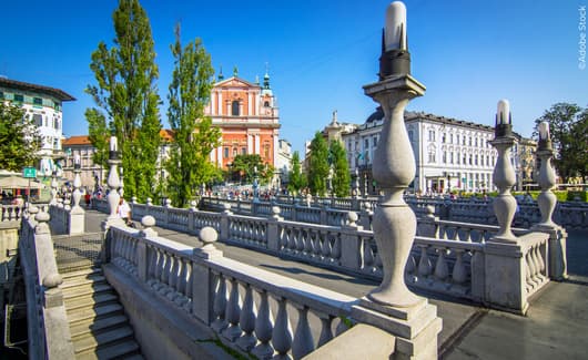 de iconische drie bruggen van Ljubljana