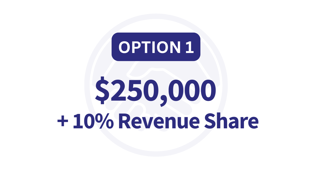 Option 1: $150K + 10% Revenue Share