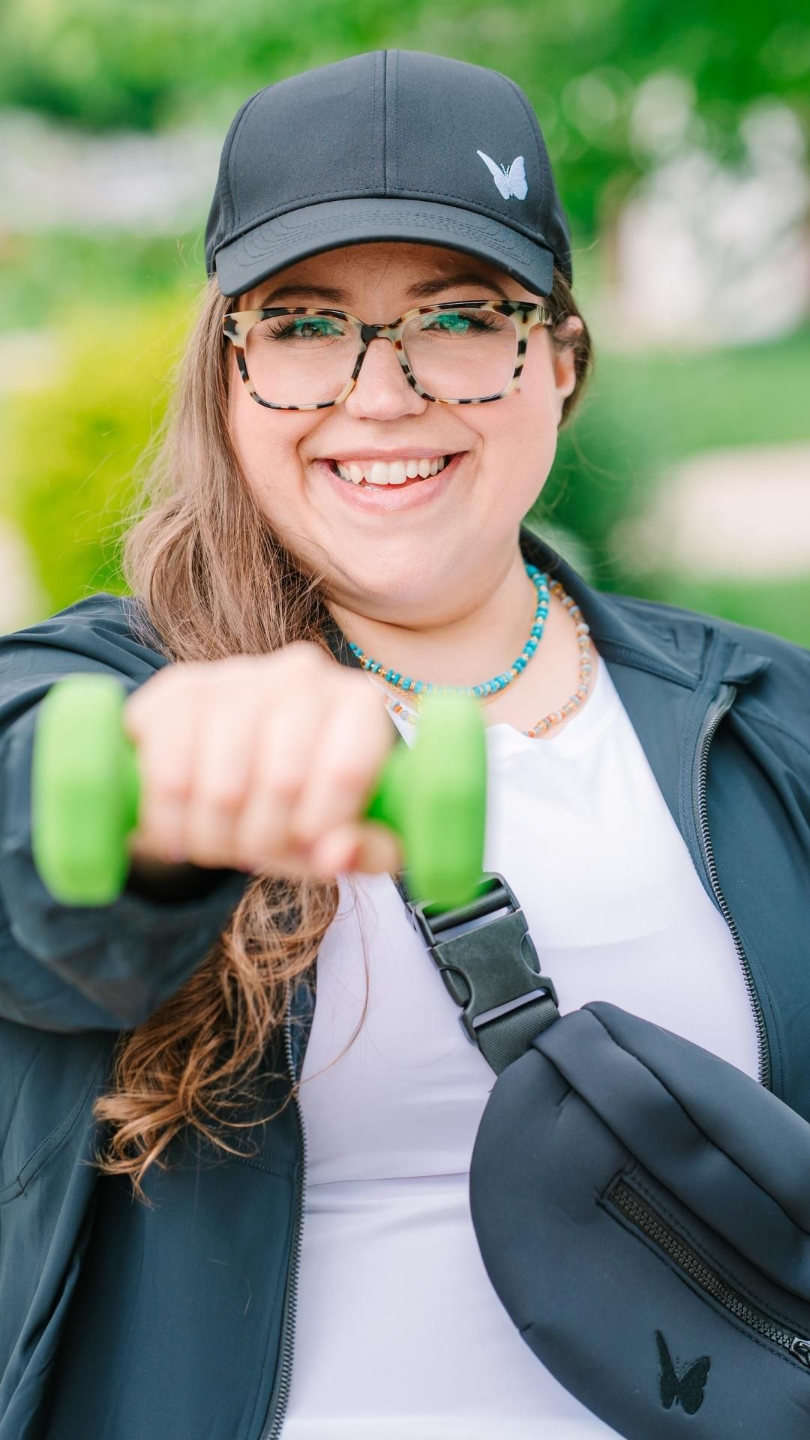 Board-certified obesity medicine physician using weights and weight lifting to preserve muscle while on a GLP-1