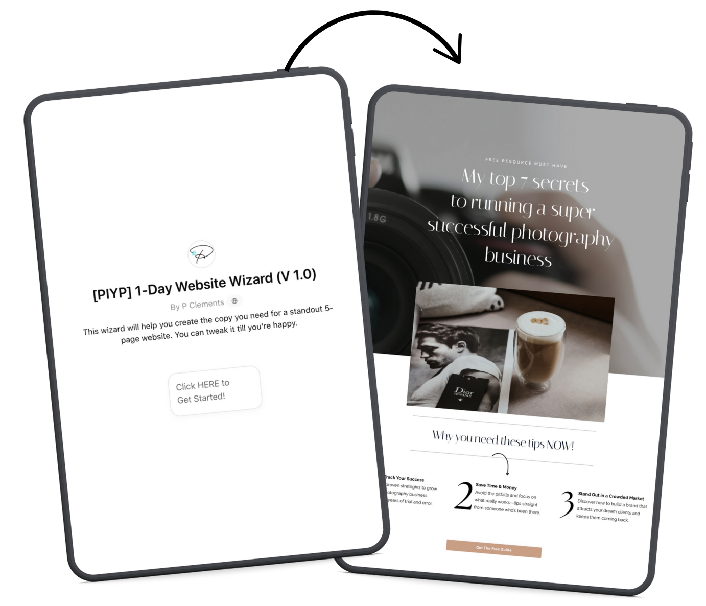 notebook mockup of kajabi website template