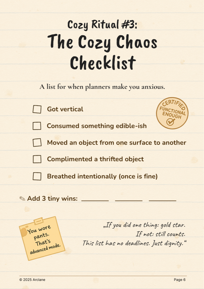 Cozy Chaos Checklist