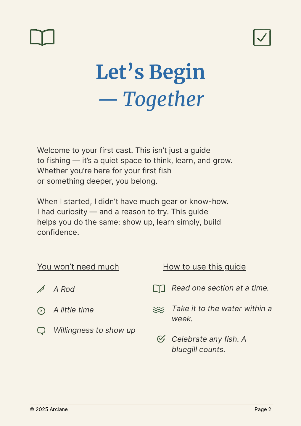 Let's Begin page