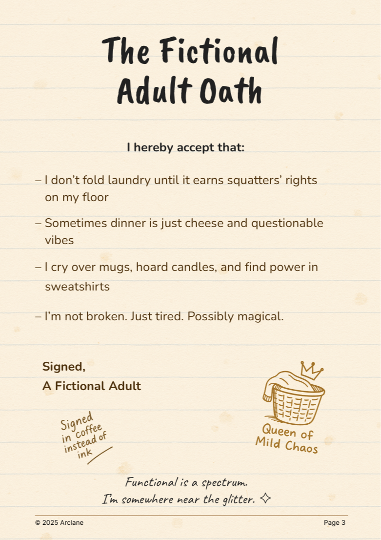 The Fictional Adult Oath