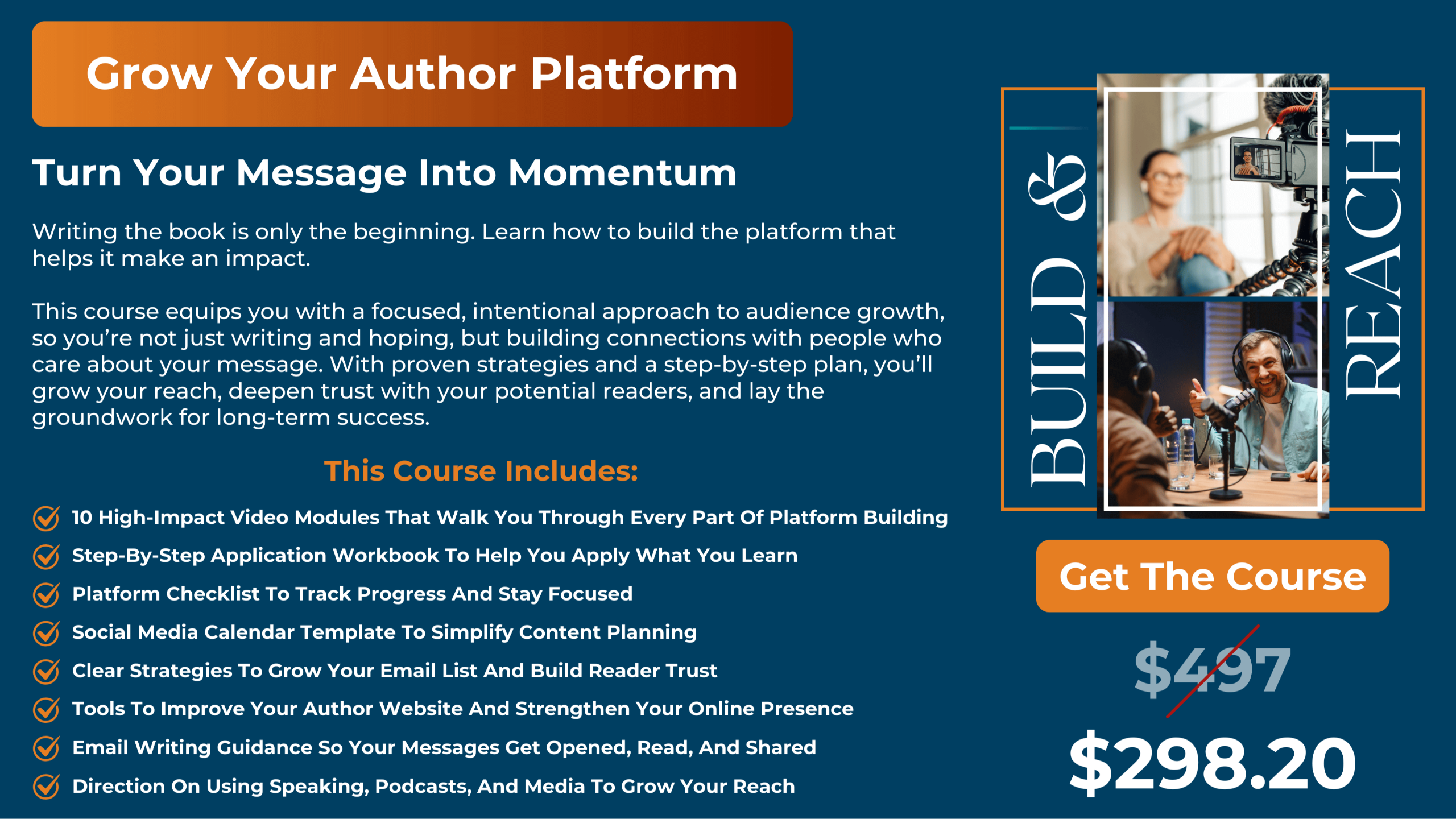 How to Get Noticed and Sell More Books  Your platform is the number one obstacle you need to overcome to sell books and get published. Learn how to reach readers, expand your influence, and direct your efforts to grow your author platform.