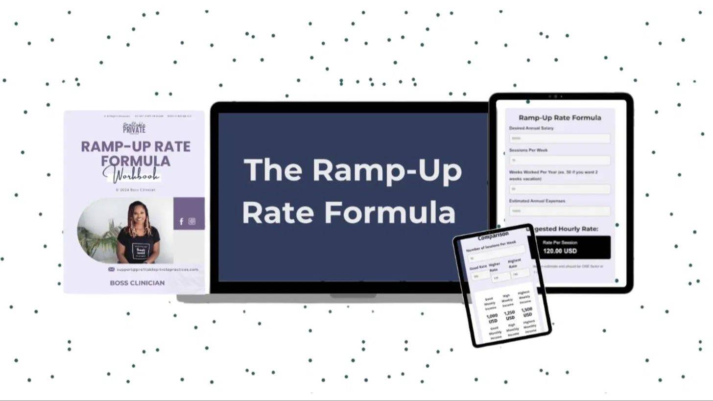 The Ramp-Up Rate Formula shown on a laptop, tablet, and phone