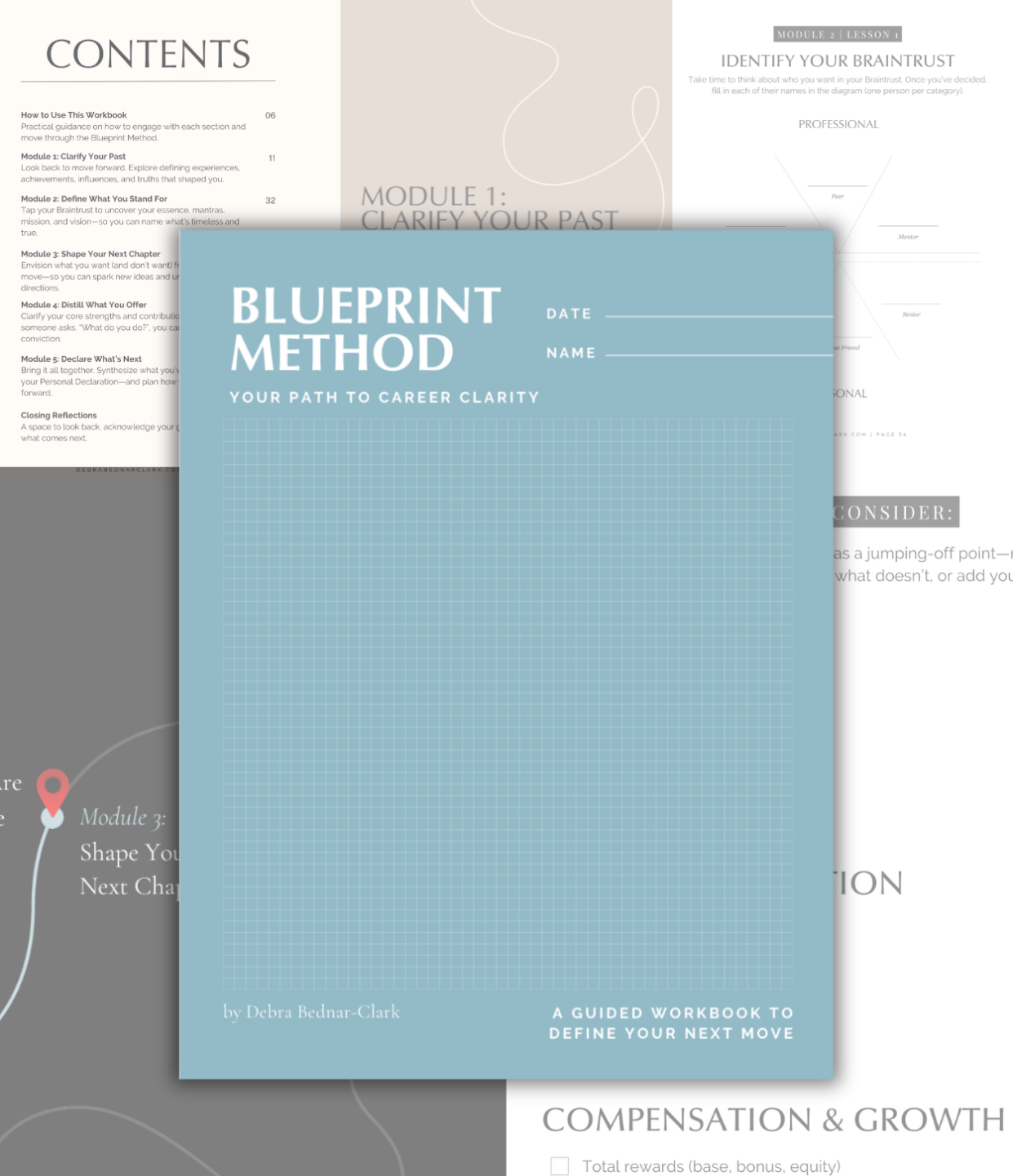 An illustration of a journal open on a desk