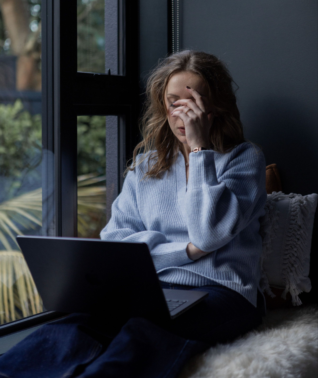 Image of Viktoria Levenberg looking exhausted, stressed, and overwhelmed.