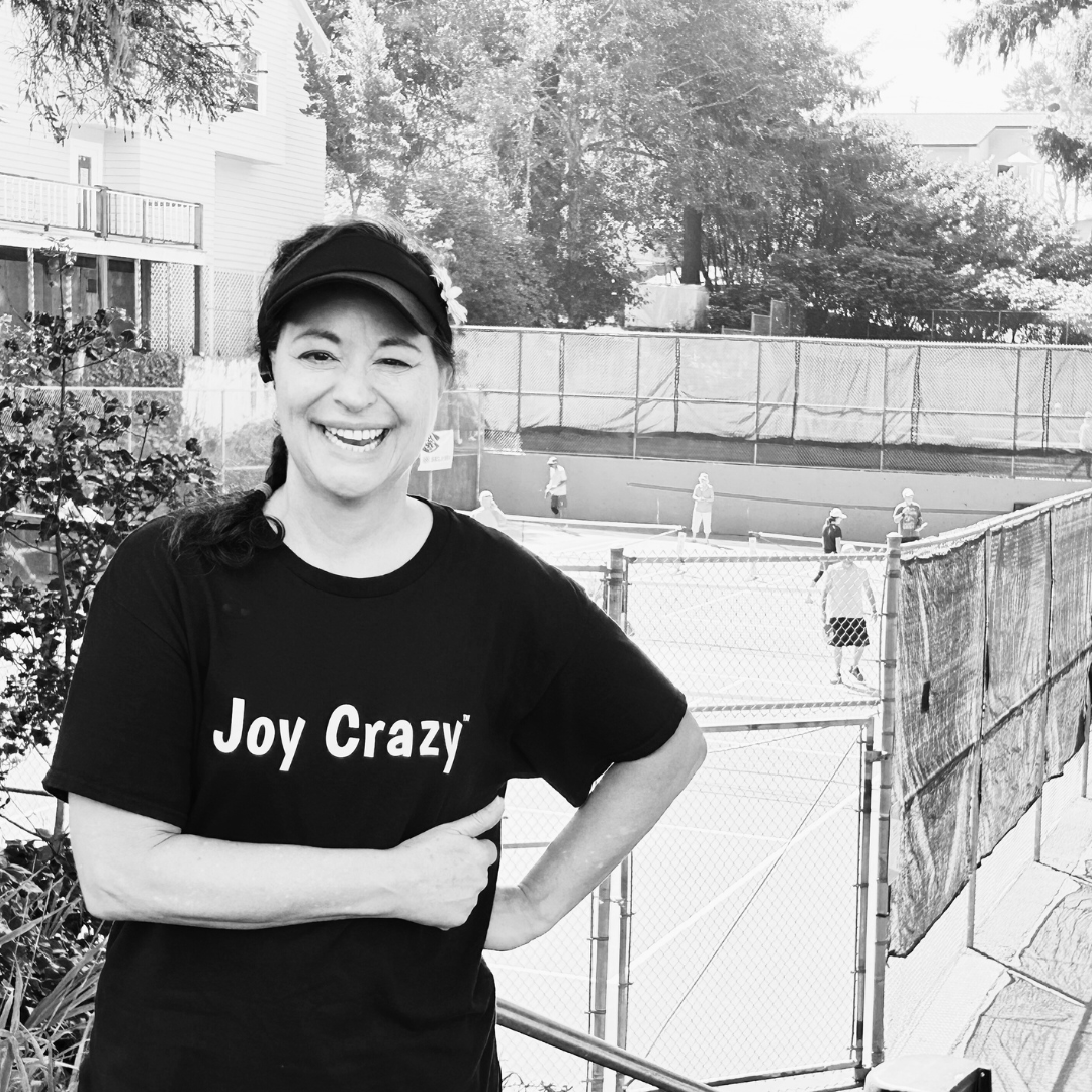 Black and White Photo of Shannon at the outside courts in Lincoln City, Oregon.