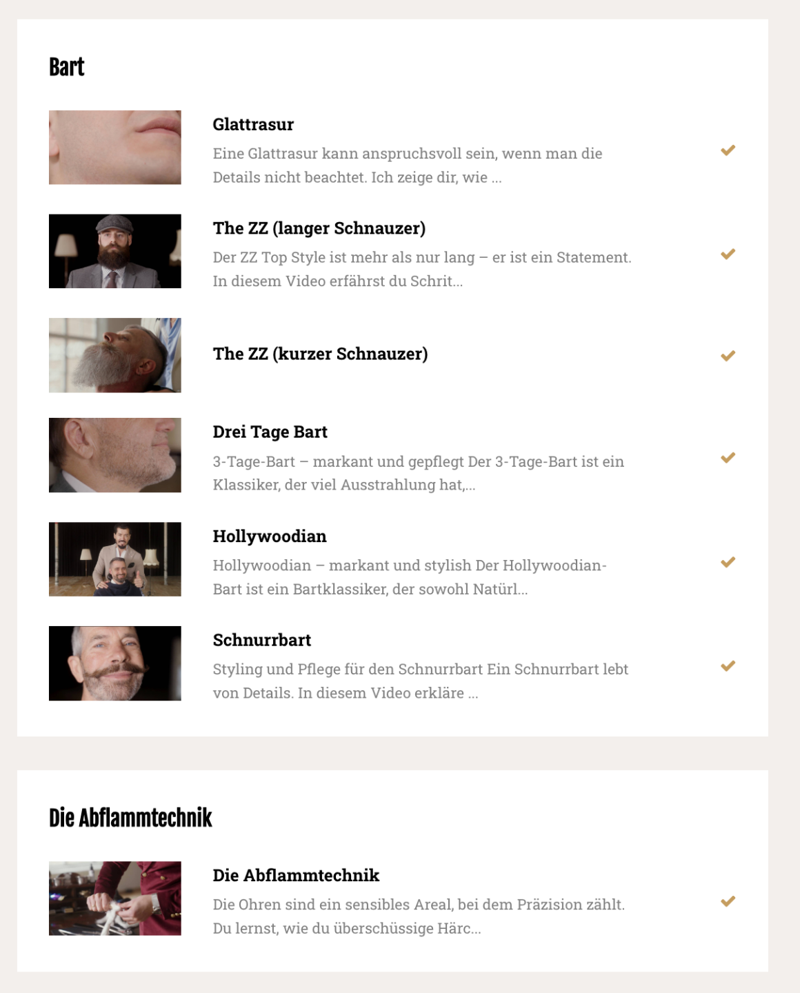 Masterclass Techniken