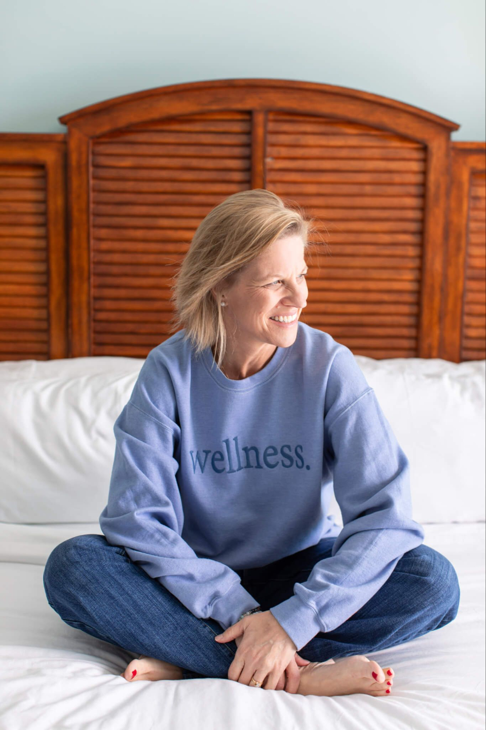 Standing by a lake feeling relaxed