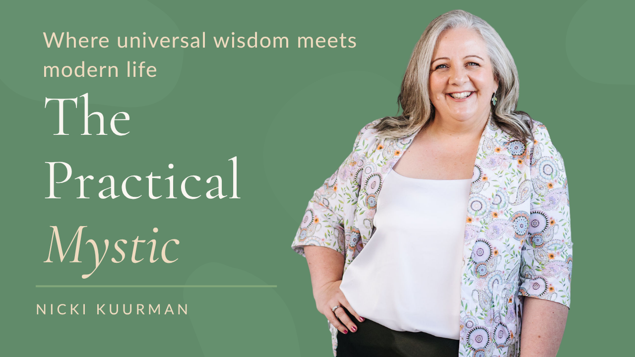 Nicki Kuurman promoting the Practical Mystic Podcast