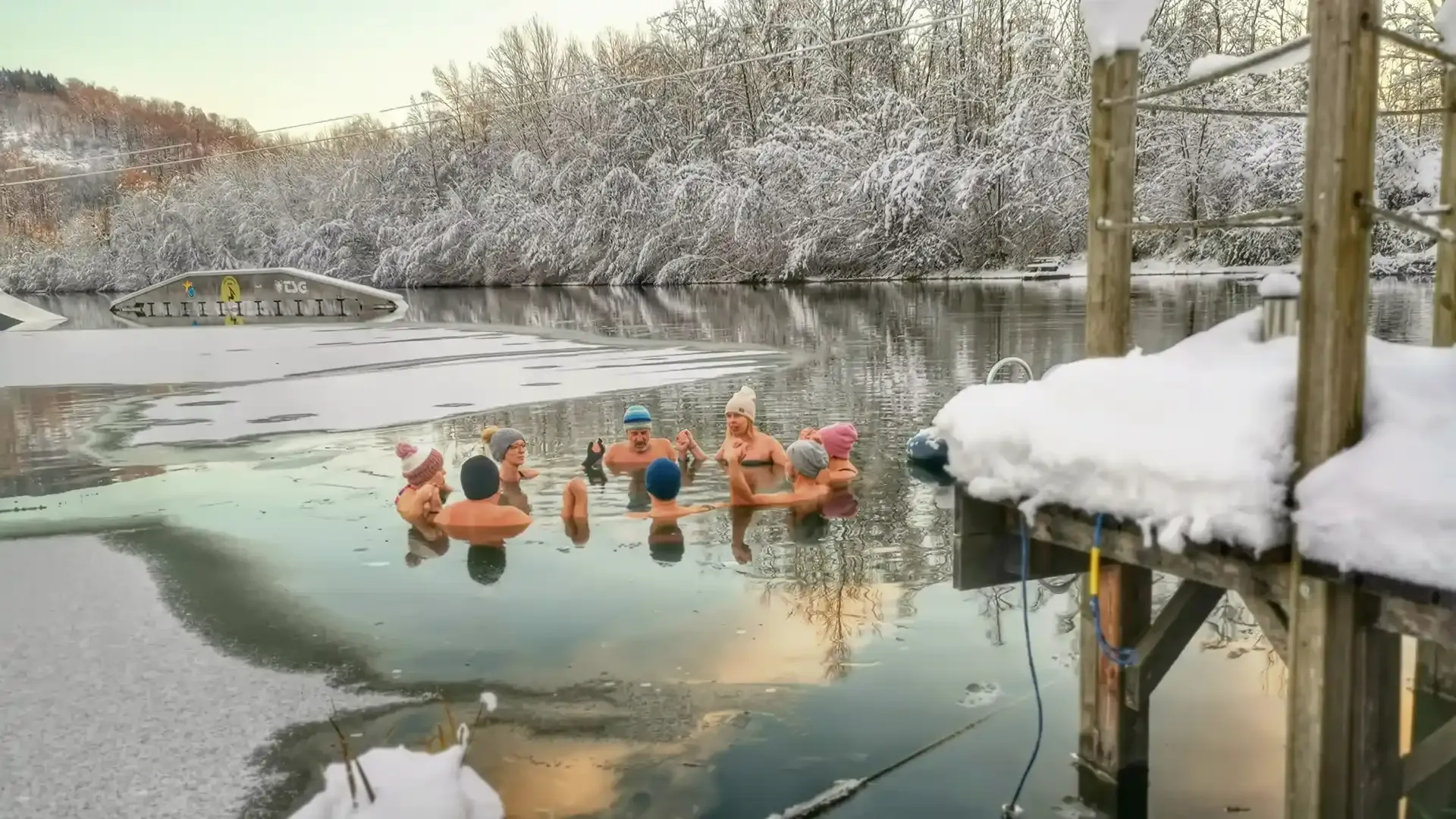 Eisbaden Winter