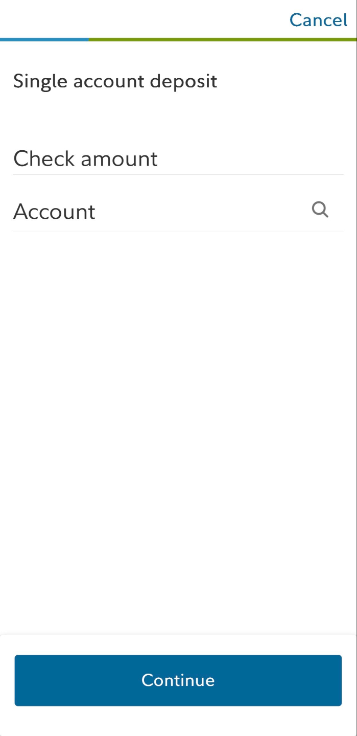 Mobile Deposit Step 2: Enter Details