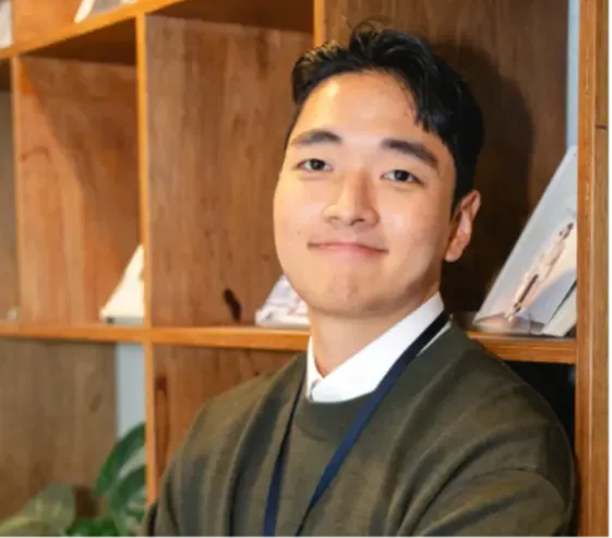 Man in library