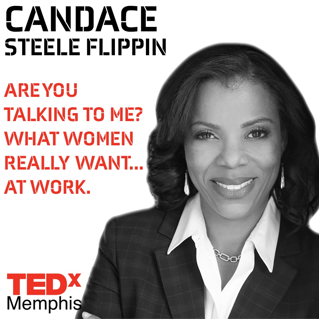 Dr. Candace Steele Flippin delivering her TEDx Talk, "What Women Really Want… at Work," which inspired the SHAPE framework.
