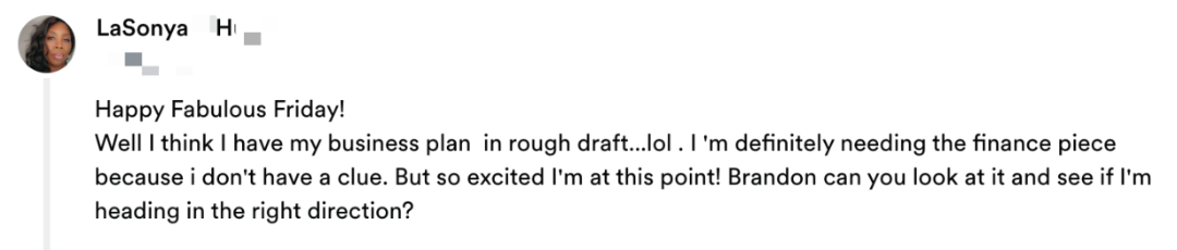 LaSonya testimonial screenshot