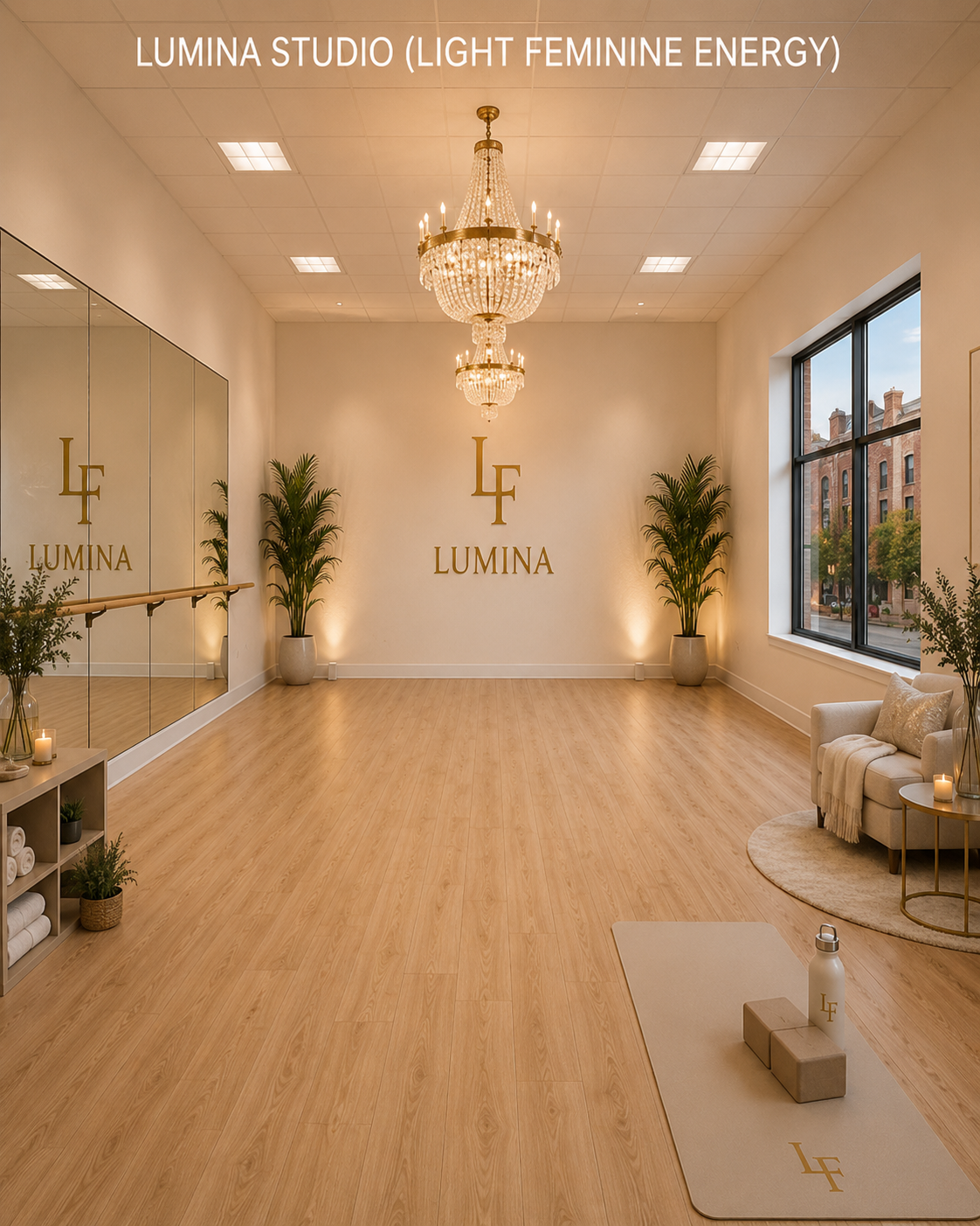 Lumina Room and Lustra Room side-by-side view showcasing soft and sultry feminine energy studios