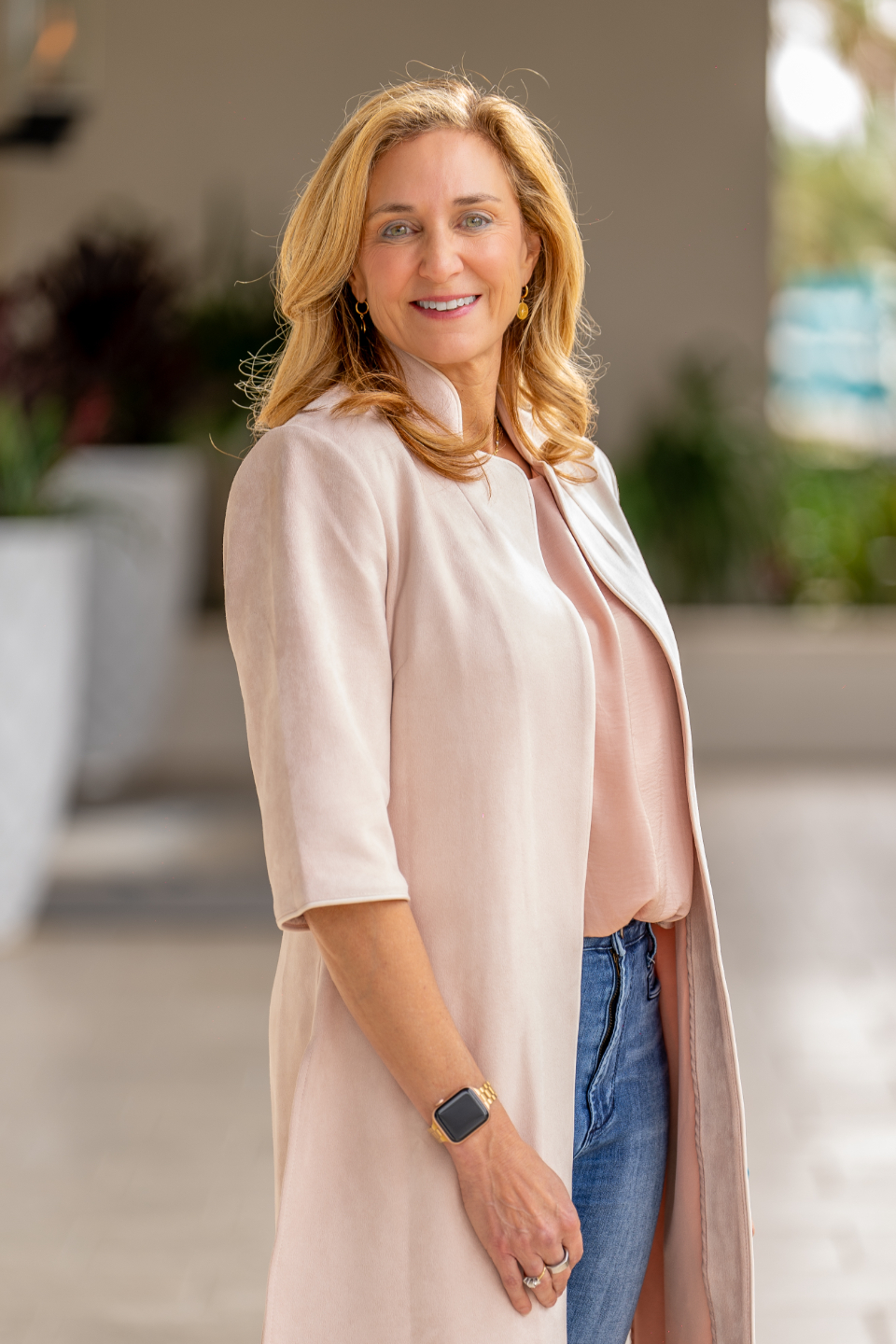 happy brunette woman smiling