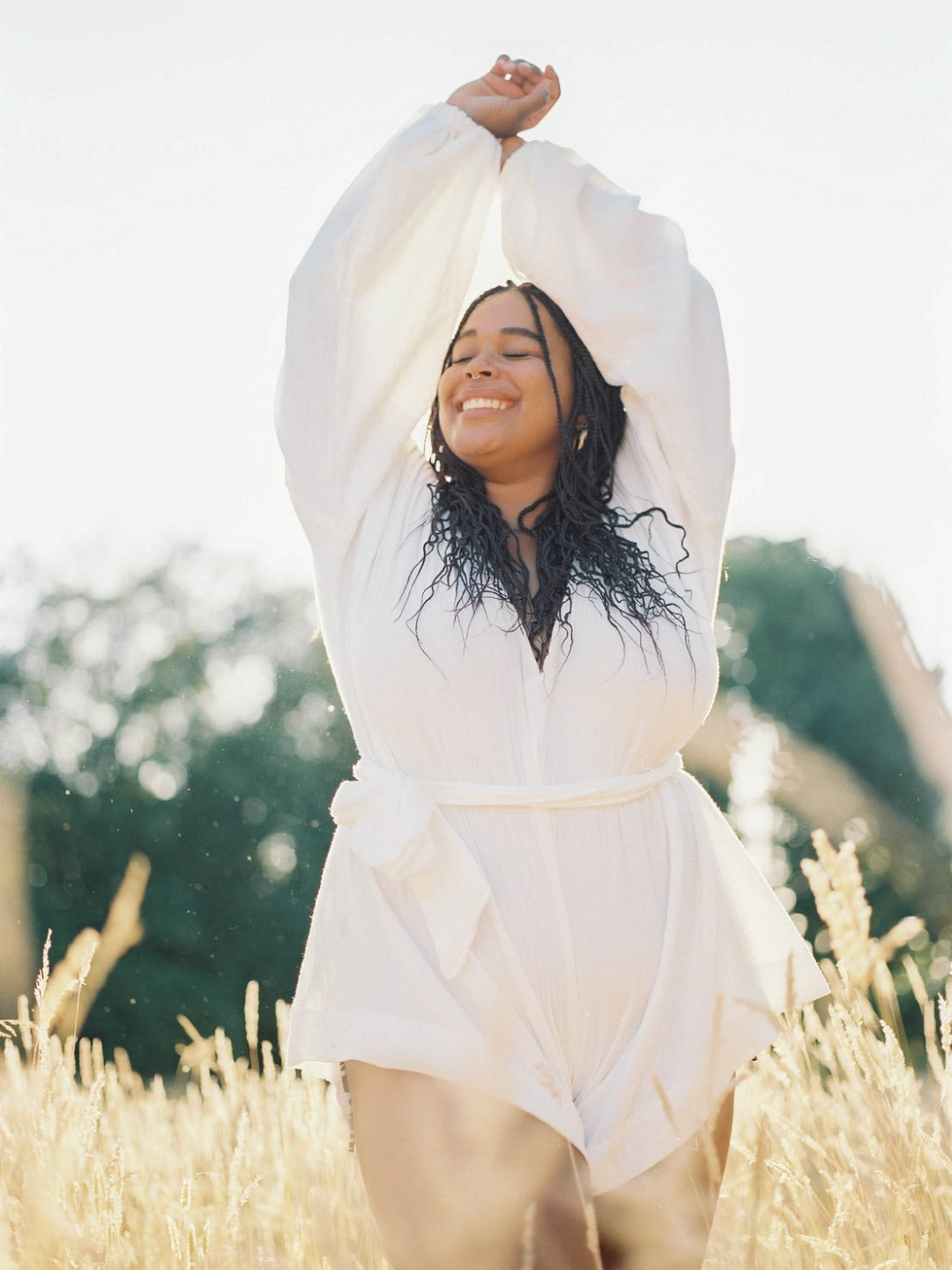 woman with short hair looking at camera closeup