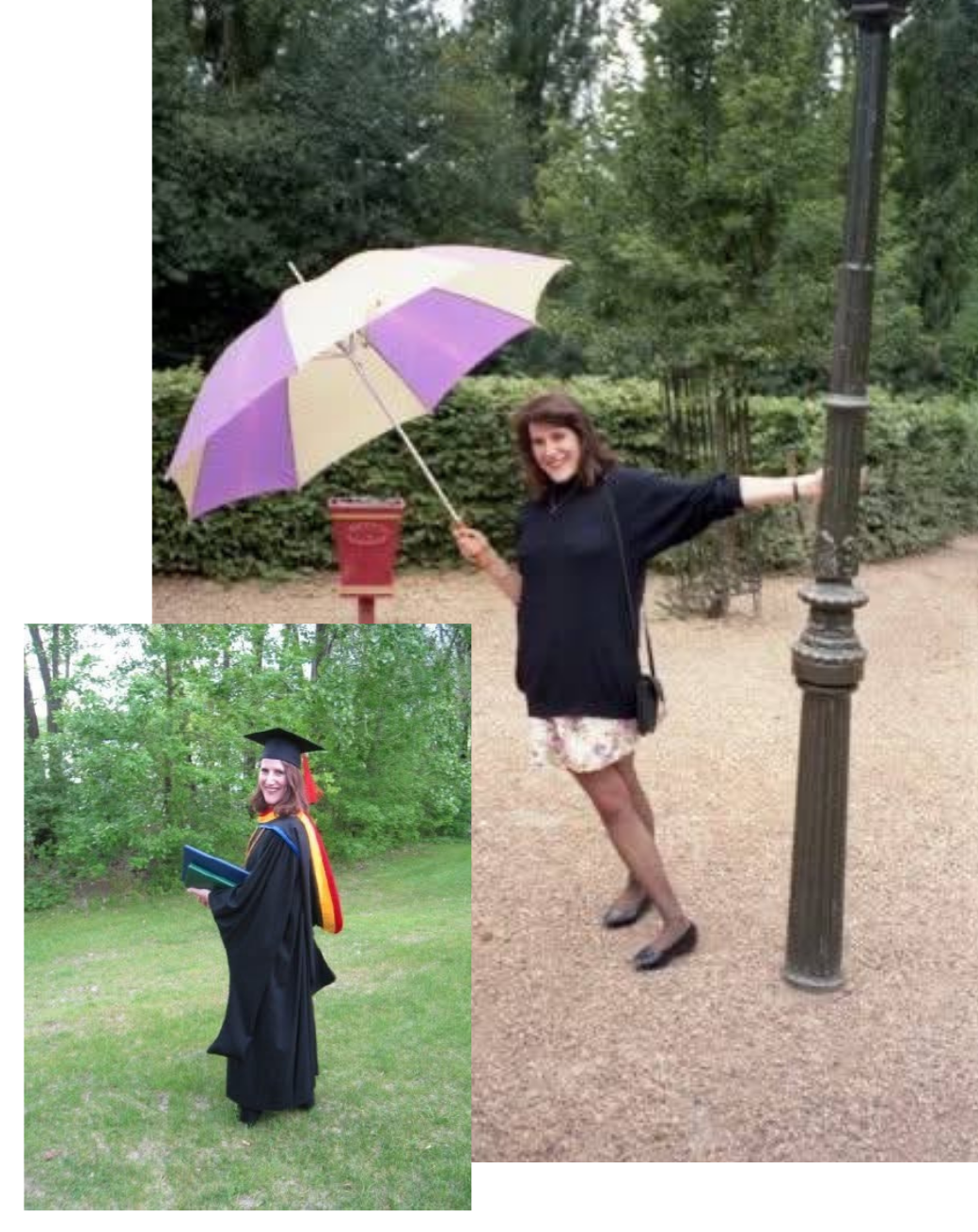 Jane McCampbell Stuart at her Marriage and Family Therapy graduation holding an umbrella | international trauma therapist | EMDR therapist online | therapeutic coaching online | Canada | United States