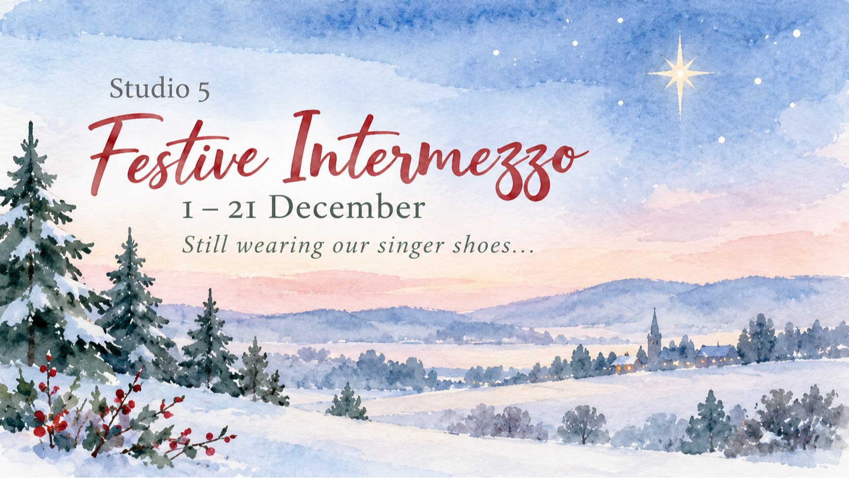 Festive Intermezzo Manifesto 2026: an invitation to classical singers to stay connected with their singing through listening, reflection, vocal exploration and shared musical experiences from 1–21 December.