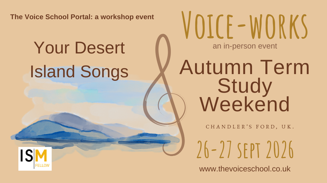 Love Your Voice 2027 artwork – three-day workshop weekend for classical solo singers in Hampshire, 13–15 March 2027.