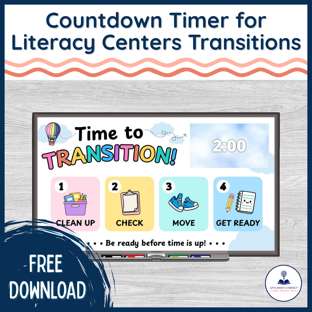 countdown timer for literacy centers transitions