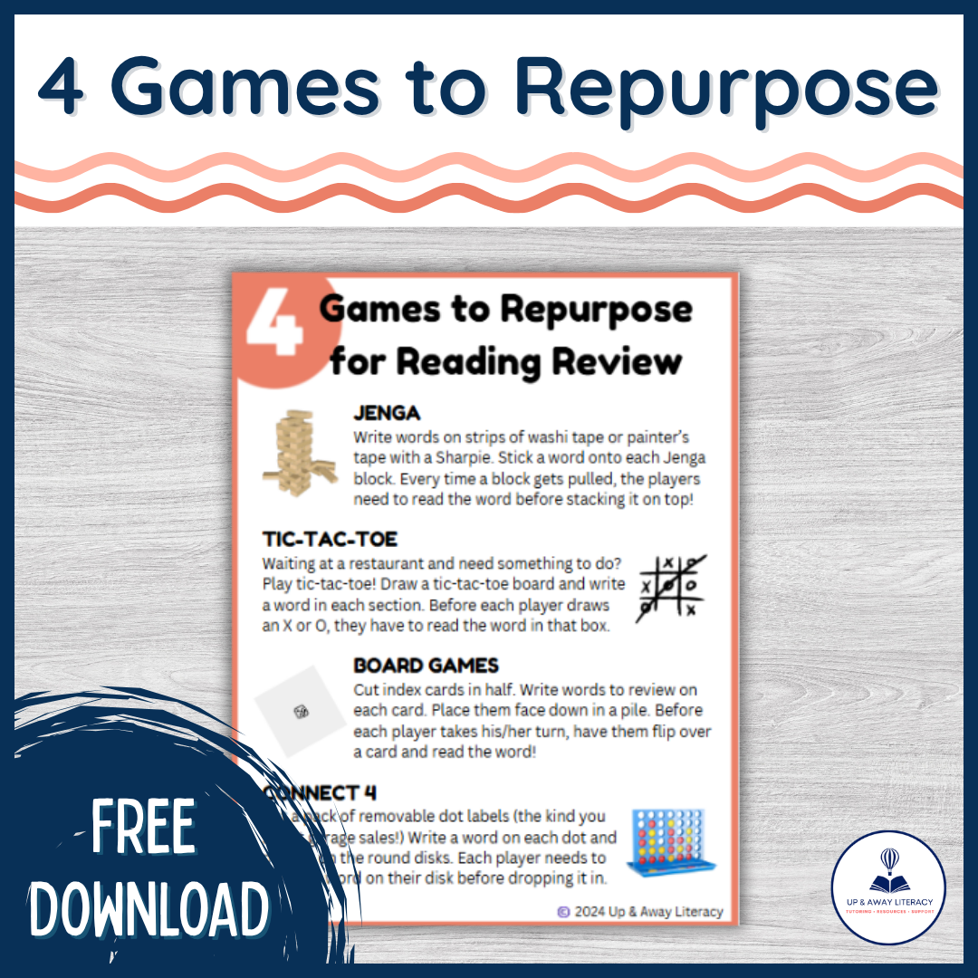4 games to repurpose for reading review