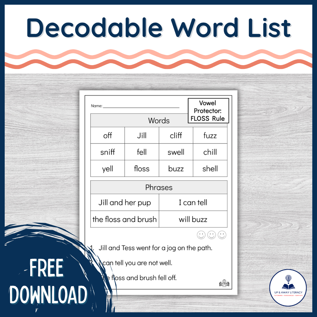 decodable word list for FLSZ rule words