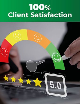 Proven Results-Picture of a 5 star dial denoting 100% Satisfaction