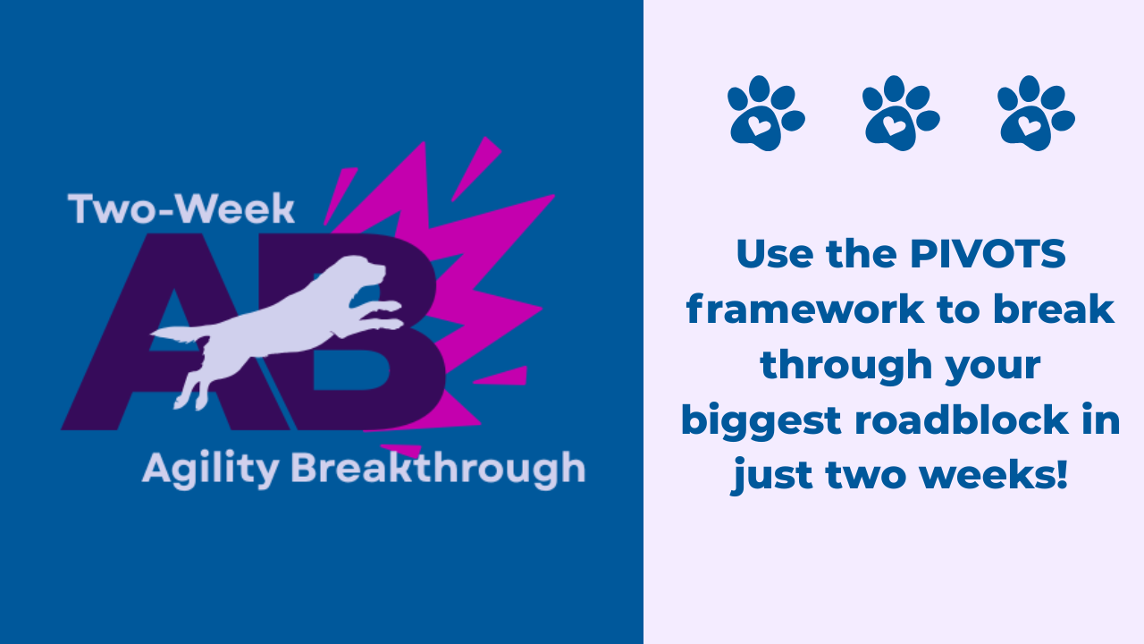 Graphic showing the logo for the Two-Week Dog Agility Breakthrough