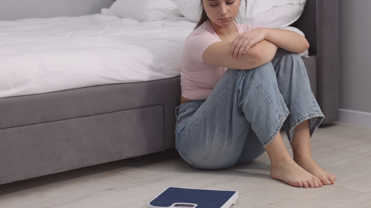 Christian woman finding peace about her appearance and weight through faith