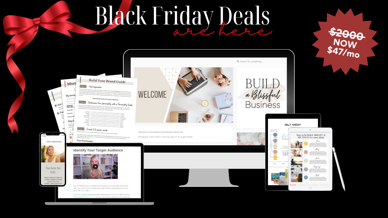 Build a Blissful Business image highlighting $47 month deal